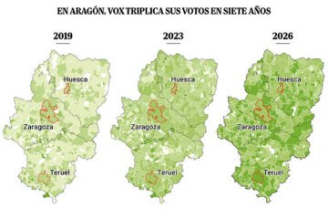 Radiografía del 8-F de Aragón: el PP se blinda en las capitales, Vox triplica sus votos y el PSOE se desangra en los pueblos