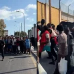 La Policía escolta a más de 1.200 migrantes de la playa de El Trampolín a dos de los cuatro centros de acogida establecidos en Ceuta