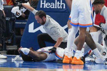 La escalofriante lesión de Jalen Williams: retirado en camilla y caras de consternación en sus compañeros